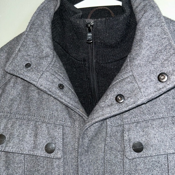 Michael Kors Jacket Mens Small Peacoat Full Zip Wool-blend  Gray Preppy Coat - Picture 5 of 14